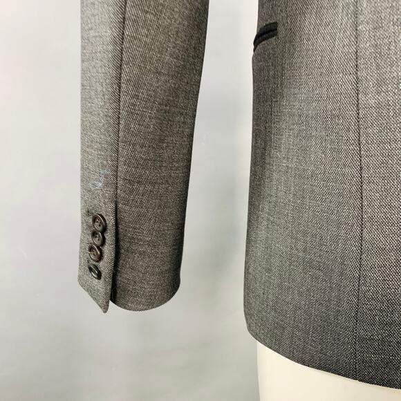 DIRK BIKKEMBERGS Size 36 Grey Black Polyester Wool Peak Lapel Sport Coat - Picture 5 of 11